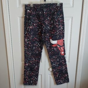 Chicago Bulls Black Splatter Logo Jeans